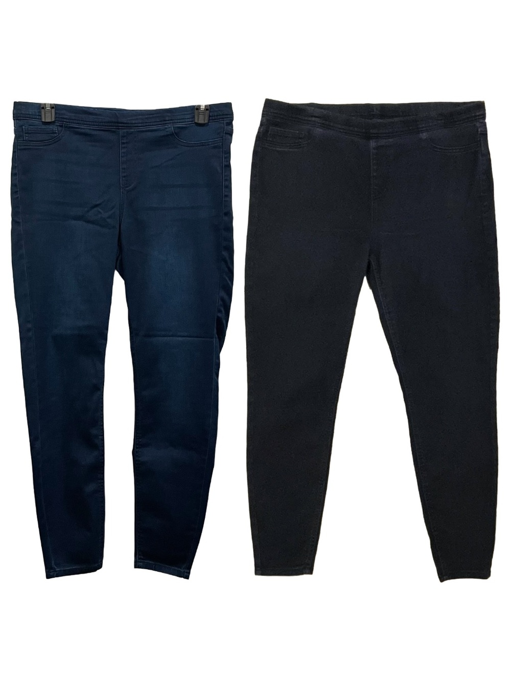 2-Pack Pull-On Skinny Jeggings High Rise Stretch XL Black Blue